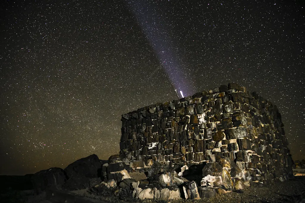 View of night sky at Agate House, which was made of petrified wood. (credit Jacob Holgerson/NPS)