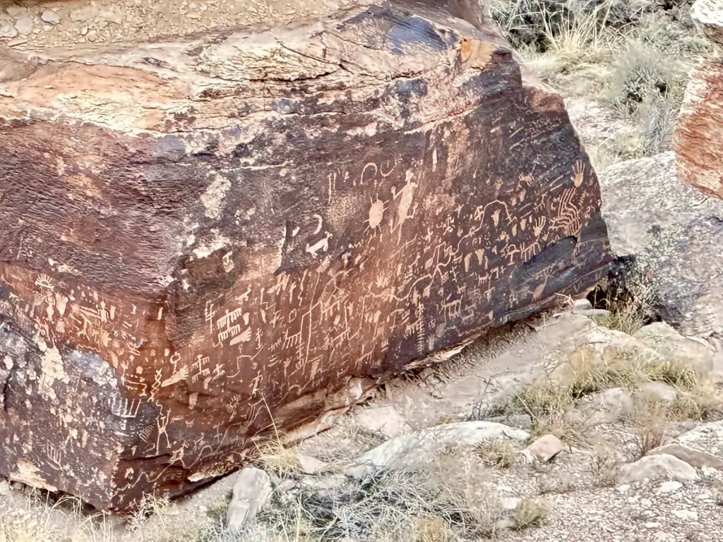 Newspaper Rock, in Petrified Forest National Park, has over 650 petroglyphs.