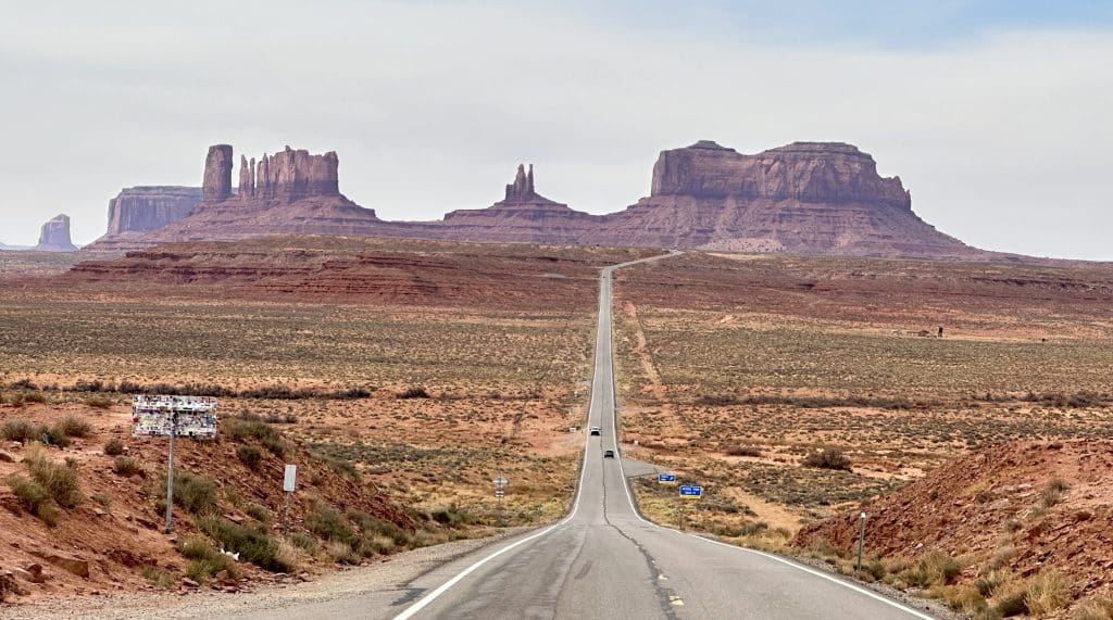 Forrest Gump Point outside Monument Valley where he stopped his cross-country run